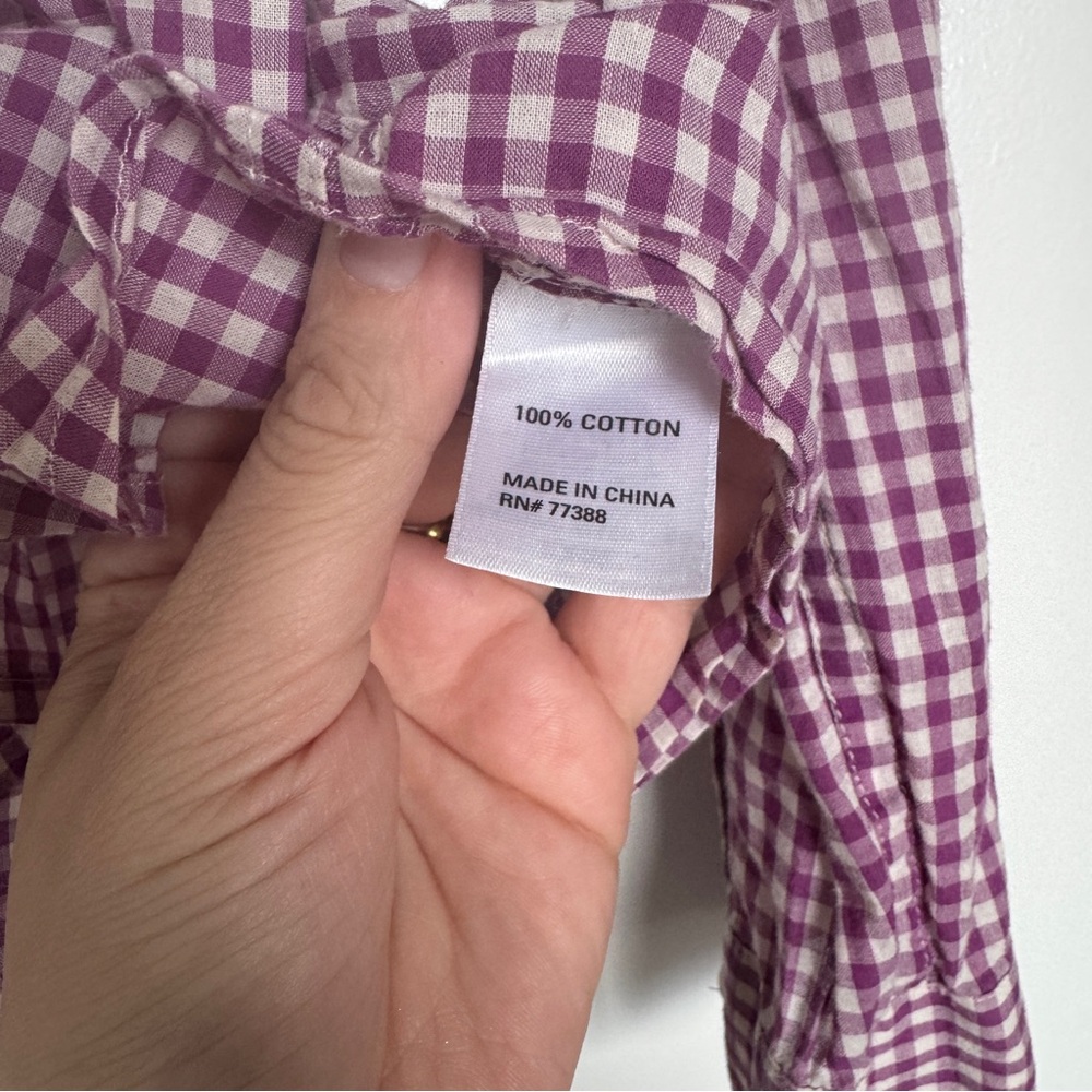 MADEWELL Broadway & Broome Women’s Gingham Boyshirt Button-Down Shirt Large EUC - Picture 9 of 12